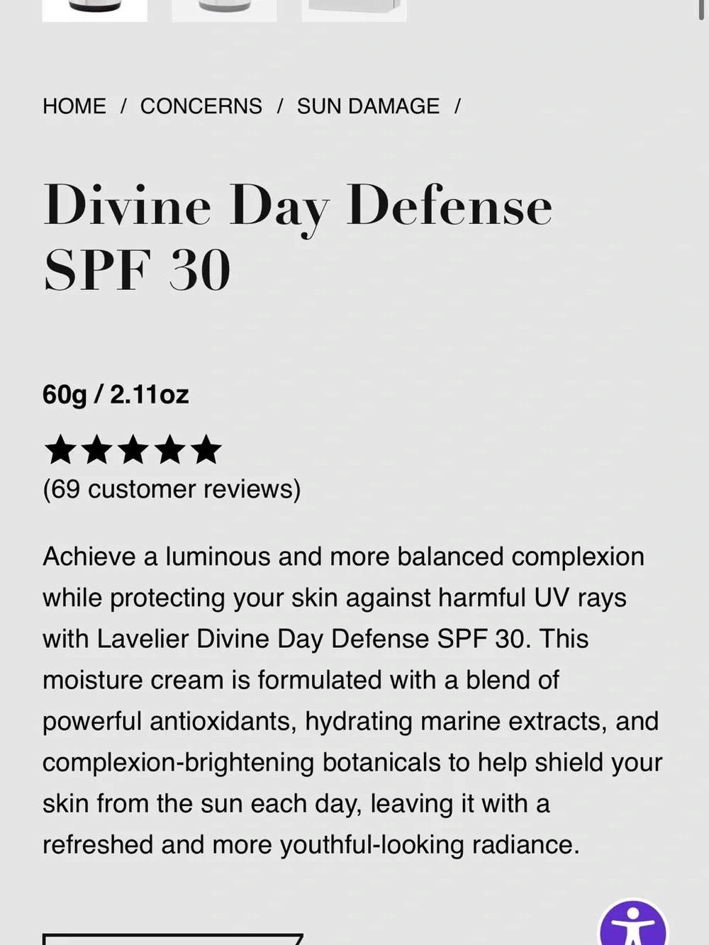 Lavelier Divine Day Defense SPF 30 Sunscreen and Moisturizer 2-in-1